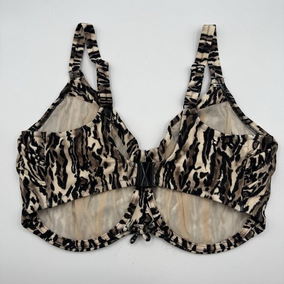 Elomi Fierce Bikini Top Size 36K (US) Black Animal Print Underwire Swim Bra 7203 - Picture 2 of 11